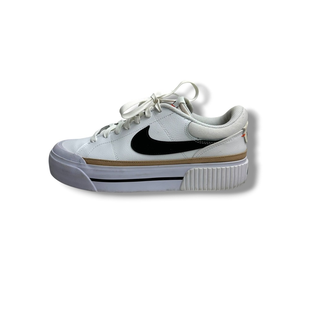 Nike Court Legacy Lift Womens White Black Platform Sneakers Size 10